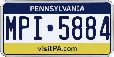 PA license plate MPI5884