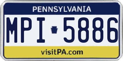 PA license plate MPI5886