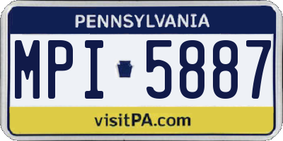 PA license plate MPI5887