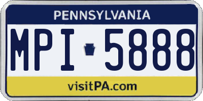 PA license plate MPI5888
