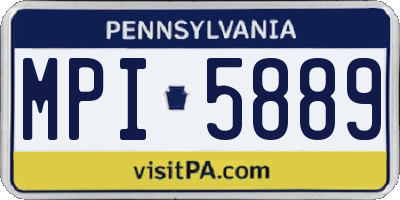 PA license plate MPI5889