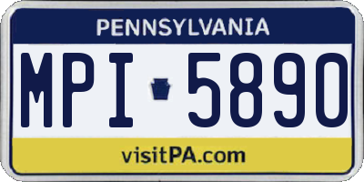 PA license plate MPI5890