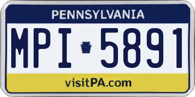 PA license plate MPI5891