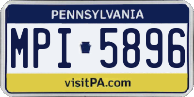 PA license plate MPI5896