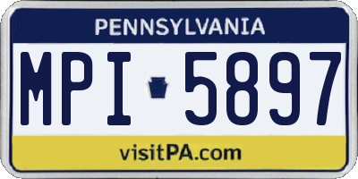 PA license plate MPI5897