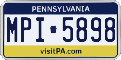 PA license plate MPI5898