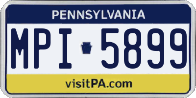 PA license plate MPI5899