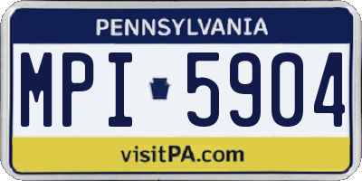PA license plate MPI5904