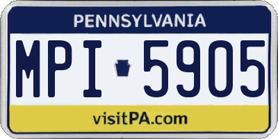 PA license plate MPI5905