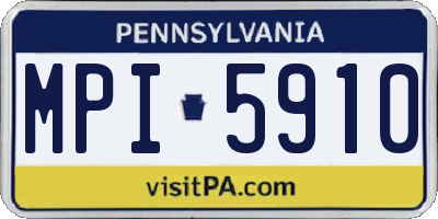 PA license plate MPI5910