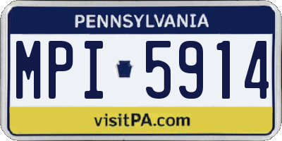 PA license plate MPI5914