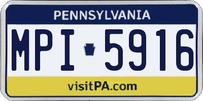 PA license plate MPI5916