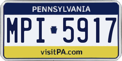 PA license plate MPI5917