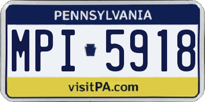 PA license plate MPI5918