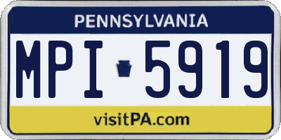 PA license plate MPI5919