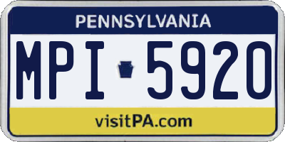 PA license plate MPI5920
