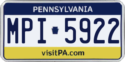 PA license plate MPI5922