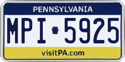 PA license plate MPI5925