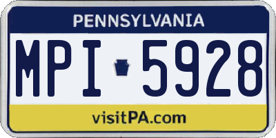 PA license plate MPI5928