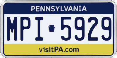 PA license plate MPI5929