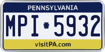 PA license plate MPI5932