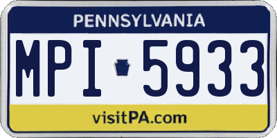 PA license plate MPI5933