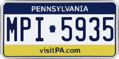 PA license plate MPI5935