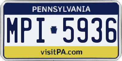 PA license plate MPI5936