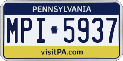 PA license plate MPI5937