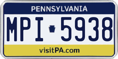 PA license plate MPI5938