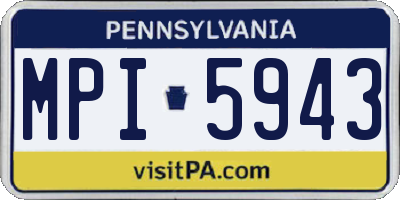 PA license plate MPI5943