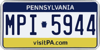 PA license plate MPI5944