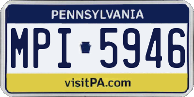 PA license plate MPI5946