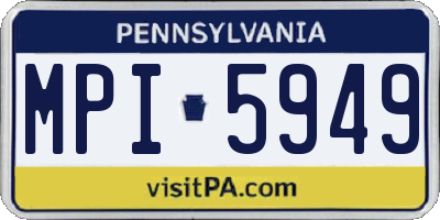 PA license plate MPI5949