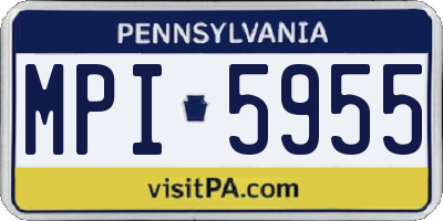 PA license plate MPI5955