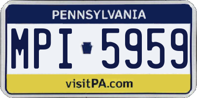 PA license plate MPI5959