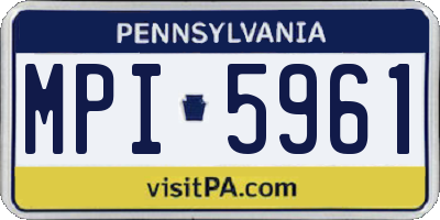 PA license plate MPI5961
