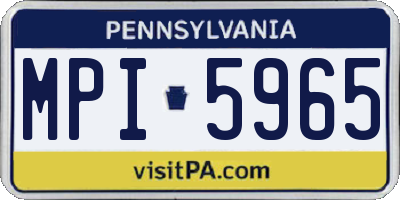 PA license plate MPI5965