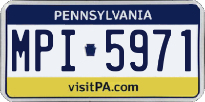 PA license plate MPI5971