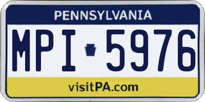 PA license plate MPI5976