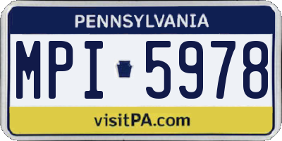 PA license plate MPI5978