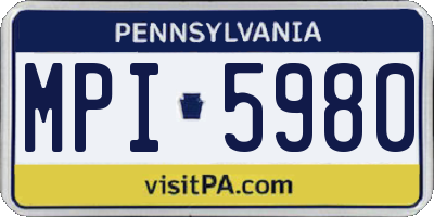 PA license plate MPI5980