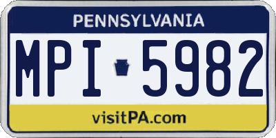 PA license plate MPI5982