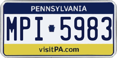 PA license plate MPI5983