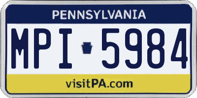 PA license plate MPI5984