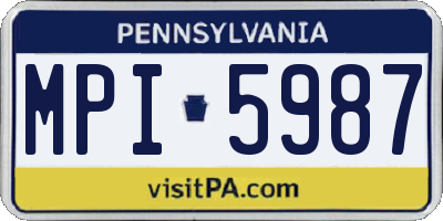 PA license plate MPI5987