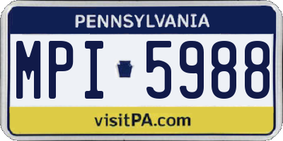 PA license plate MPI5988