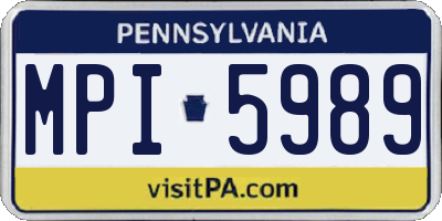 PA license plate MPI5989