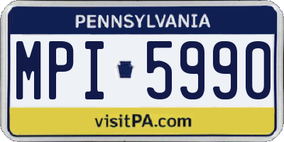 PA license plate MPI5990