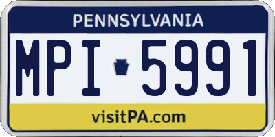 PA license plate MPI5991